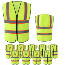 Colete de Segurança Tekware com Tiras Refletoras, Pacote de 10 Cores Neon Brilhantes, Tamanho XL