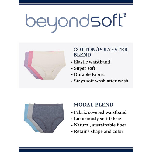 Fruit Of The Loom Fructe din Loom Womens BeyondSoft (Regular & Plus Size) LEMNEAR SCURT - BUTTON BLUND 12 pachet Culori asortate 7 SUA 1