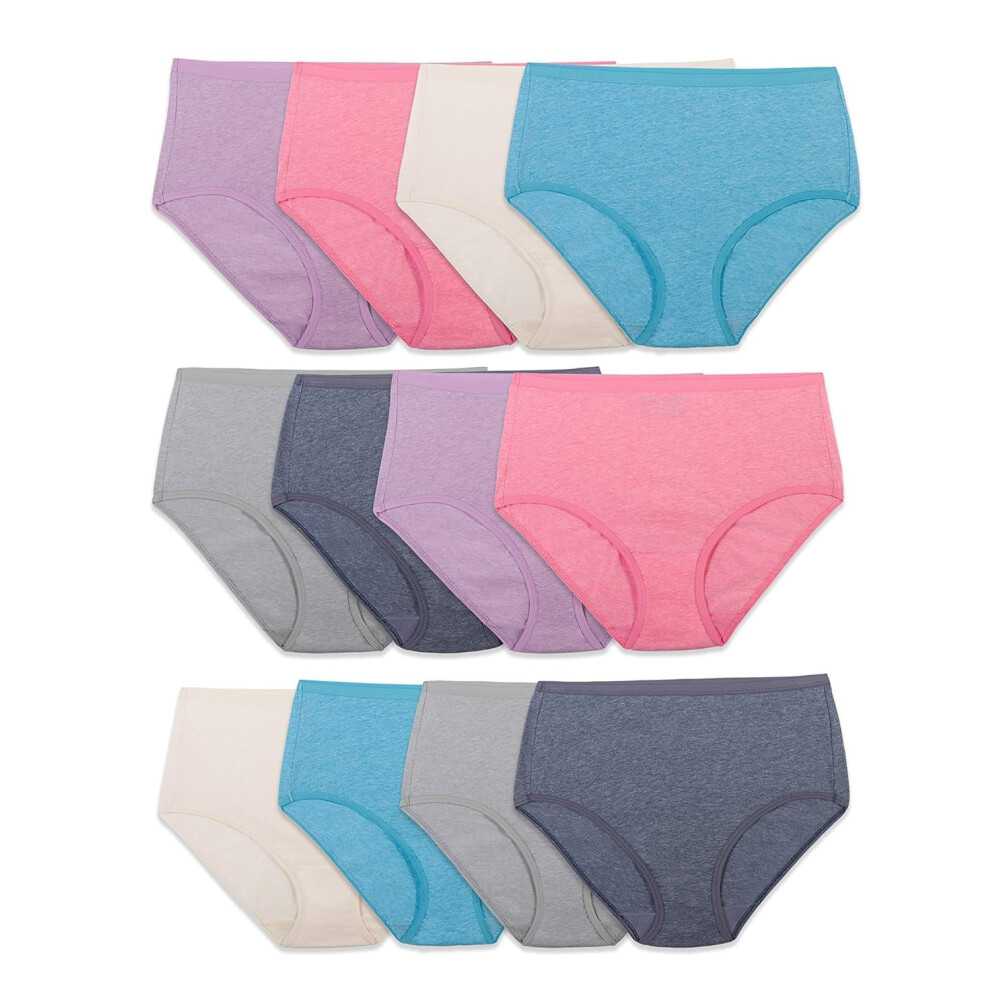 Slips Fruit of the Loom Beyondsoft pour femme (tailles standard et grande) - M   lange de coton, lot de 12, couleurs assorties, taille 7 US