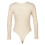 GEMBERA Γυναικείο Bodysuit Με Βάθος V Μακρύ Μανίκι Ribbed Knit Λευκό Κρέμα S 5