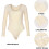 GEMBERA Γυναικείο Bodysuit Με Βάθος V Μακρύ Μανίκι Ribbed Knit Λευκό Κρέμα S 4