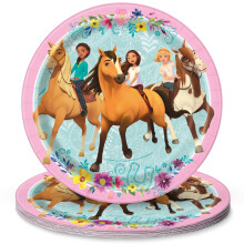 Unique Round Dessert Paper Plates - 7"" Spirit Riding Free 8 Pcs