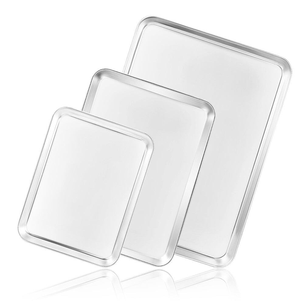 cookie Sheet Baking Sheet Set of 3 Bastwe commercial grade Stainless
