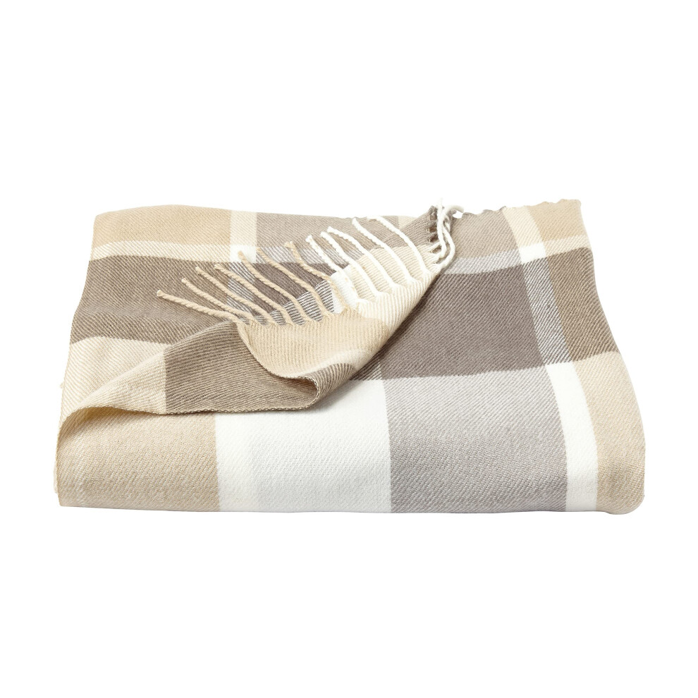 Couverture douce et surdimensionn   e Lavish Home, style vintage et effet cachemire, en acrylique tiss    pour un confort respirant, gris beige