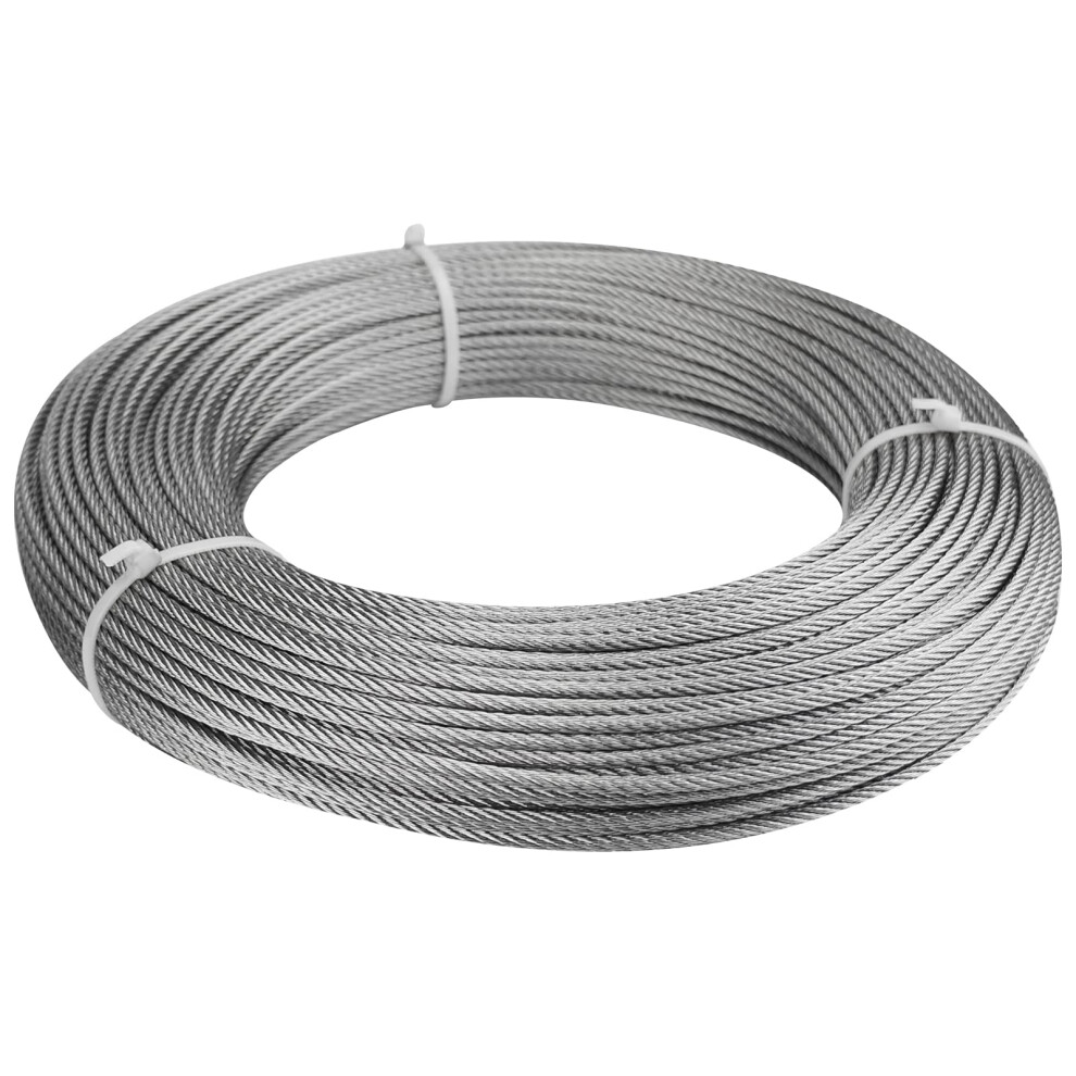 C   ble m   tallique Muzata 500 pieds 1/8"""""""" en acier inoxydable T316 de qualit    marine pour 1/8