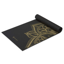 Tapis de Yoga Gaiam Premium Épais Antidérapant pour Yoga, Pilates & Exercices, Médaillon Bronze Métallique, 6