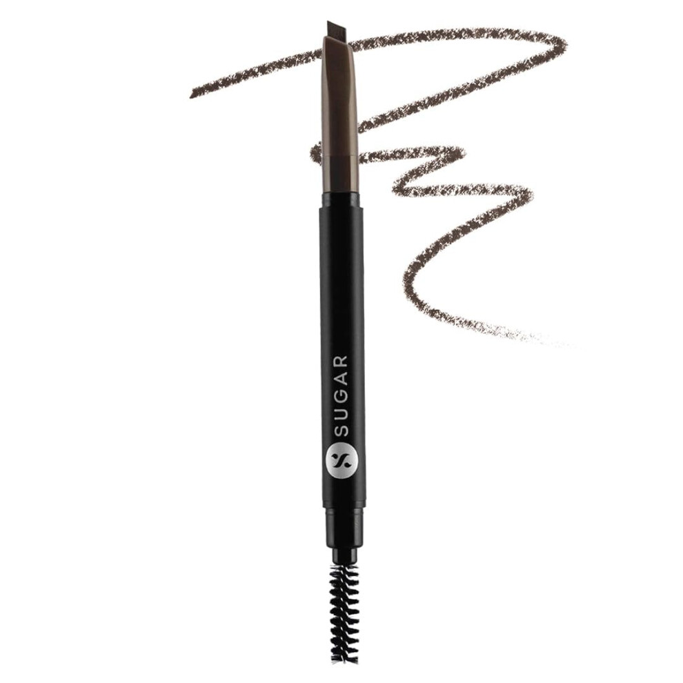Sugar Cosmetics Brown Arch Arrival Brow Definer - 03 Woody Scooby Deep Sweat & Humidity Resistant | Waterproof Long-Lasting 12Hr Coverage Built-In
