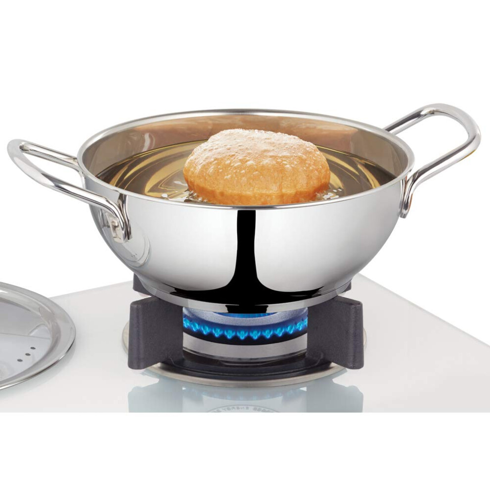 Borosil - CFDK20SS16 Stainless Steel Deep Kadhai with Lid for Deep Frying  Impact Bonded Tri-Ply Bottom  1.8 litres  Silver-image-OPC-PG55DRS-NEW