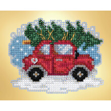 Baum-Shopping-Perlen-Kreuzstich-Ornament-Set Mill Hill 2019 Winterurlaub MH181931