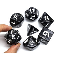 Kosci - Zestaw kosci DND 25 mm Kosci RPG do Dungeons and Dragons D&D Pathfinder MTG Kosci do gry RPG Gigantyczne czarne kosci wieloscienne z torba na