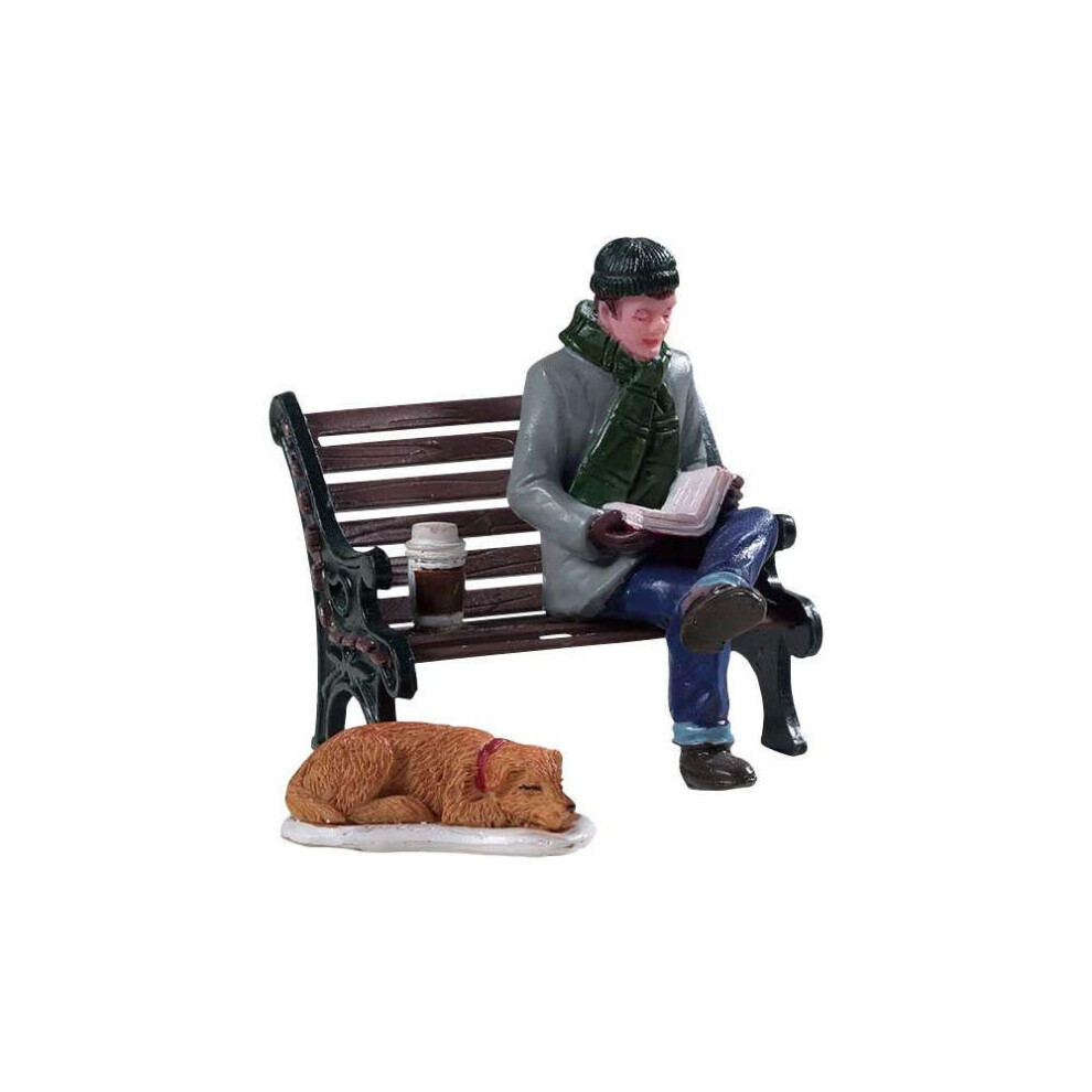 Lemax 92777 Ensemble de 2 jeux       Journ   e de d   tente       - Homme lisant un journal - Objets divers - Accessoires - Village de No   l