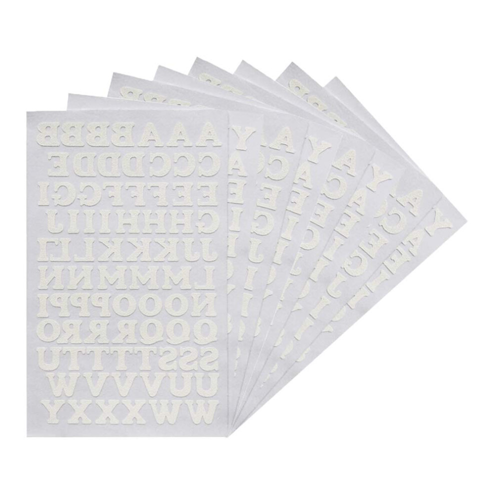 Magfok Iron On Flock Letters 3/4-Calowy Transfer 8 Arkuszy (BiałY)-image