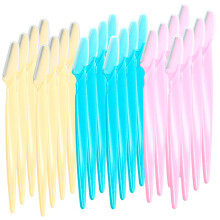 24 Pieces Eyebrow Razor Shaper Trimmer Shaver Women Men Facial Razor with Precision Cover by ACKLLR Green Pink Yellow