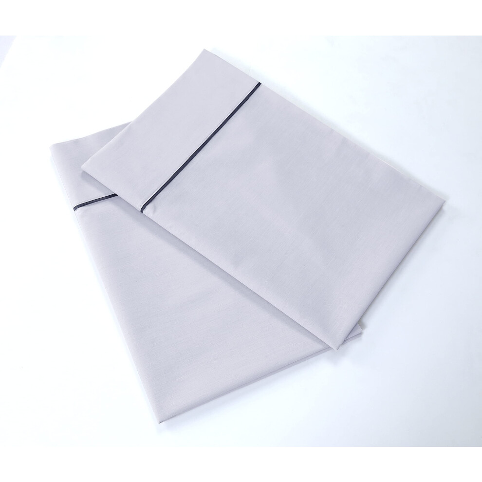 Lot de 6 taies d'oreiller 100 % percale de coton, douces et respirantes, tissu l   ger et a   r   , pour elle ou lui (blanc avec revers noir).