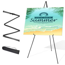 STARHOO Staffeli Stand til Bryllupsskilt & Plakat Display 63'' B?rbar Kunsteasel til Gulv Justerbar Metal Staffeli Sort