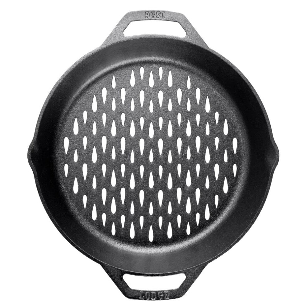 Lodge 12 Cast Iron Dual Handle Grill Basket-image-OPC-PFY7GSR-NEW