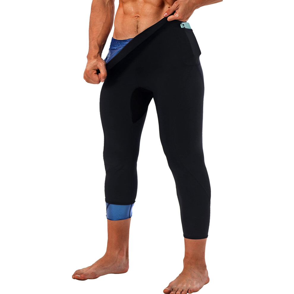 LMCOB Pantalon de sudation pour homme, legging thermique chaud, pantalon de sudation, taille haute, en polym   re, pour gym, entra   nement, fitness,