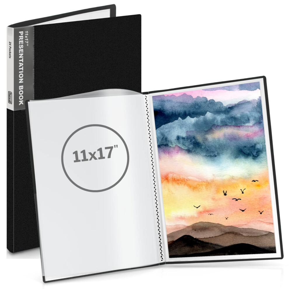 Dunwell Black 11X17 Portfolio Binder Folder ( Vertical) - Binder With