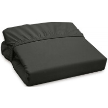 ROYALE LINENS 300 Fios 100% Algodão Longo Comprimido Lençol Ajustável - Super Macio - Preto Queen