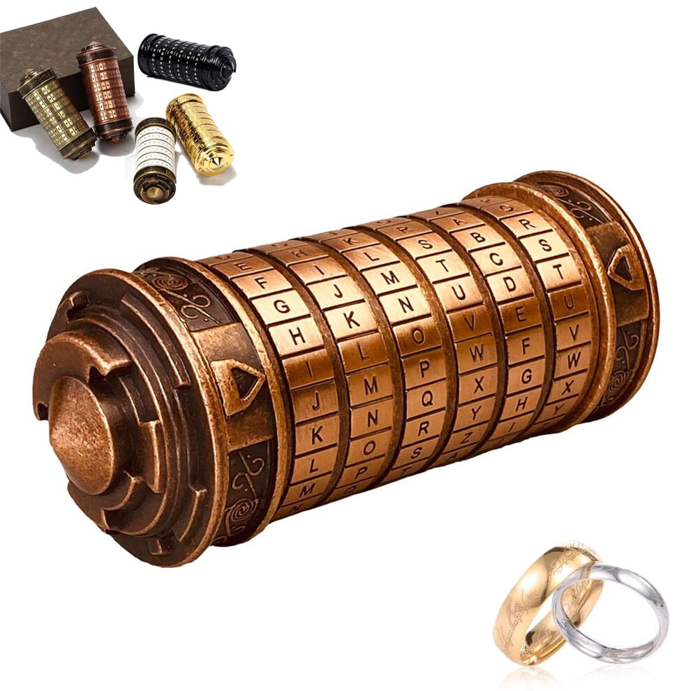 Cryptex Da Vinci Code Mini Bronze Lock Puzzle Valentines Day Gifts for-image-OPC-PFM6FVT-NEW