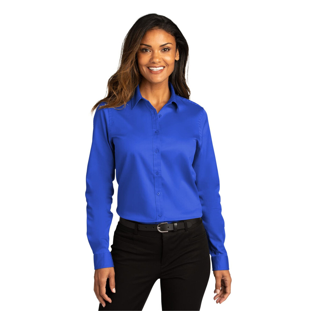 Chemise     manches longues en serg    SuperPro React pour femme de Port Authority. LW808 - Bleu roi - XX-Large
