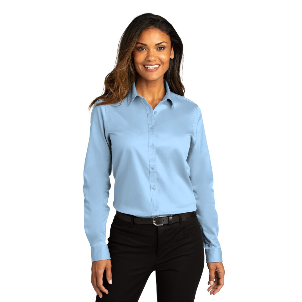 Chemise     manches longues en serg    SuperPro React pour femme de Port Authority. LW808 - Bleu nuage - XX-Large