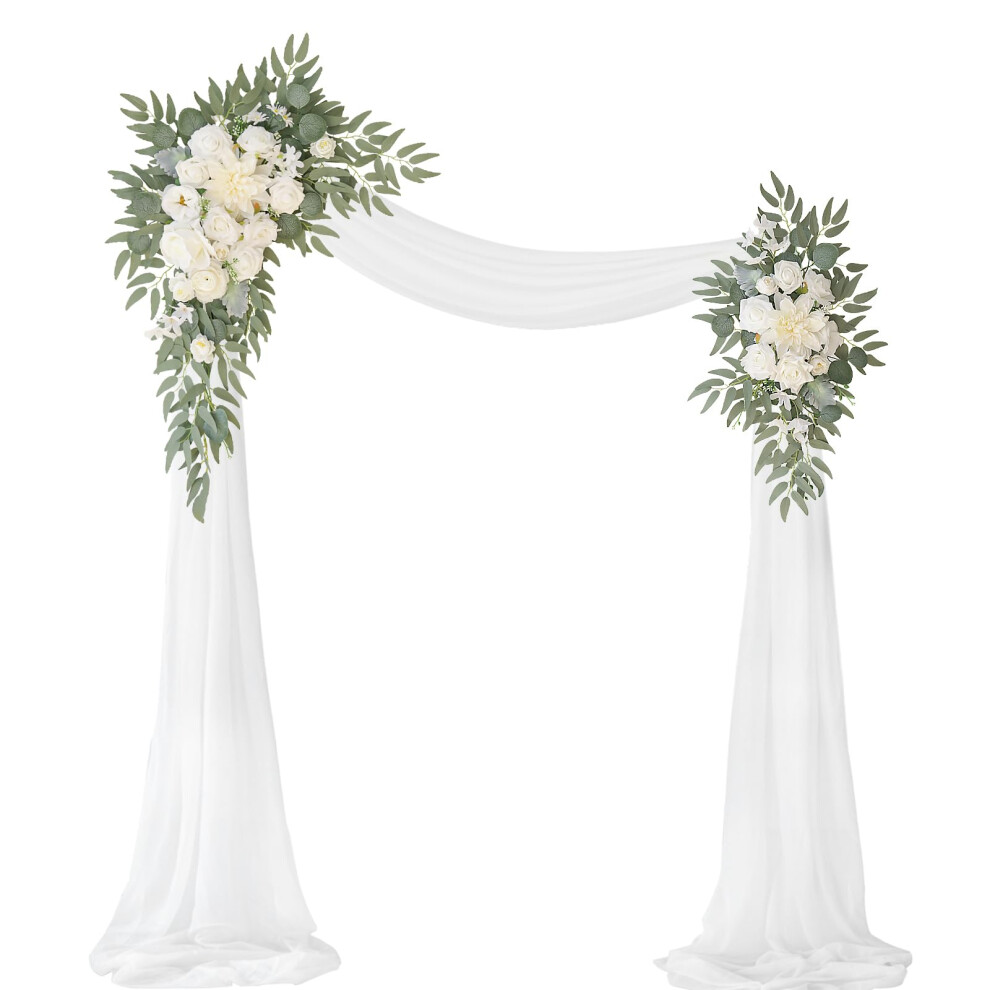 Kit de fleurs artificielles pour arche de mariage WEIERYUE (lot de 3) 2 pi   ces de d   coration d'arche de fleurs artificielles 1 drap    transparent