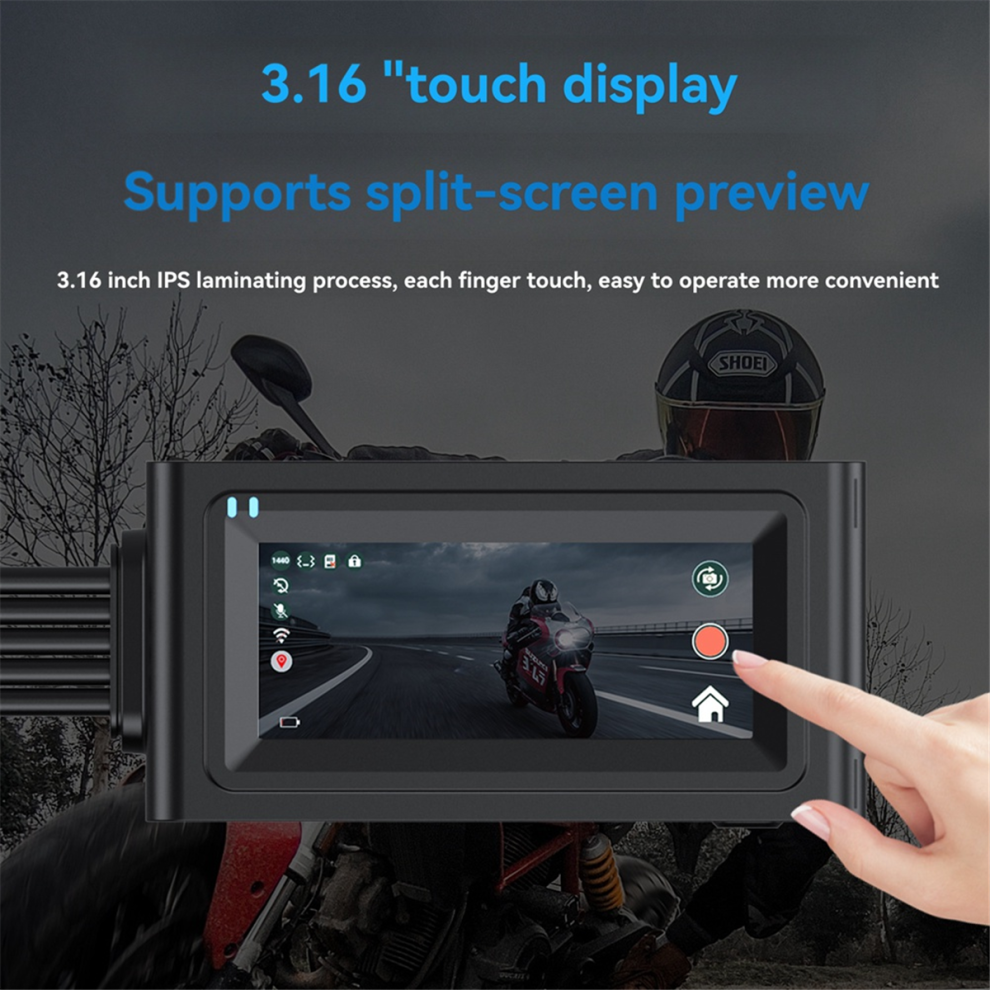 Motorcycle 3.16 Inch Driving Recorder Dual Record+Wifi+Gps+32G 4853721204655