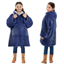 Solaris bergroer tragbarer Decken-Hoodie fr Kinder, warm, weich, Geschenk fr Kinder, super gemtlicher Sherpa-Fleece-Kapuzenpullover, Sweatshirt-