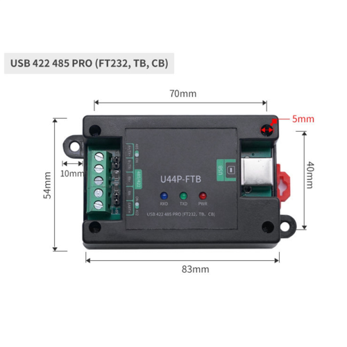 Módulo conversor de porta serial com trilho guia U44P-FTB 1