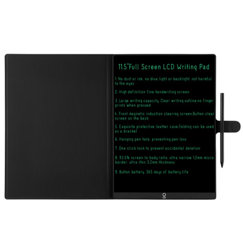 Prancheta LCD de 11,5 polegadas para estudo e trabalho com tela cheia e estojo 2