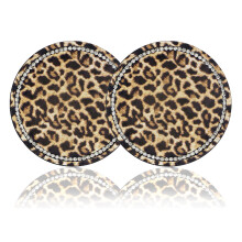 2,75"" Auto Bekerhouder Coaster Auto Onderzetters Luipaard Print Bling Accessoires Strass Anti Slip Insert Coaster Geschikt voor de meeste auto's Gesc