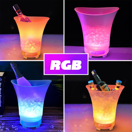 5L RGB LED Ice Bucket with Bluetooth Speaker Waterproof Light 1