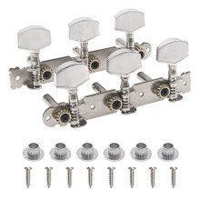 2 stk Yootones Guitar Tuning Pegs Keys 3R3L Machine Heads Tuners S?t Kompatibel med Akustisk Folk Klassisk Guitar (S?lv)