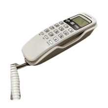 Telefone com fio, display de identificação de chamadas, telefone fixo com fio, branco