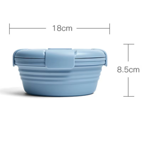 Silicone Folding Lunch Box, Portable Retractable Bowl for Trave,B 2
