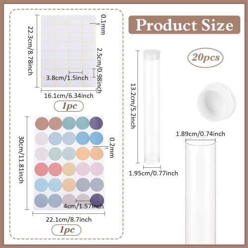 20 Pack Clear Plastic Tube Empty Storage Tubes 1