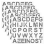 170 Pcs Silver Rhinestone Letter Stickers, 5 Sheets 34 Letters Black 1