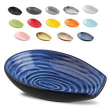 Hasense en ceramique Spoon Repose pour comptoir de cuisine 5,7 pouces Blue Porcelain Spoon Farmhouse Cuisine et Cafe Spoon Rest For Stove Top 1 P