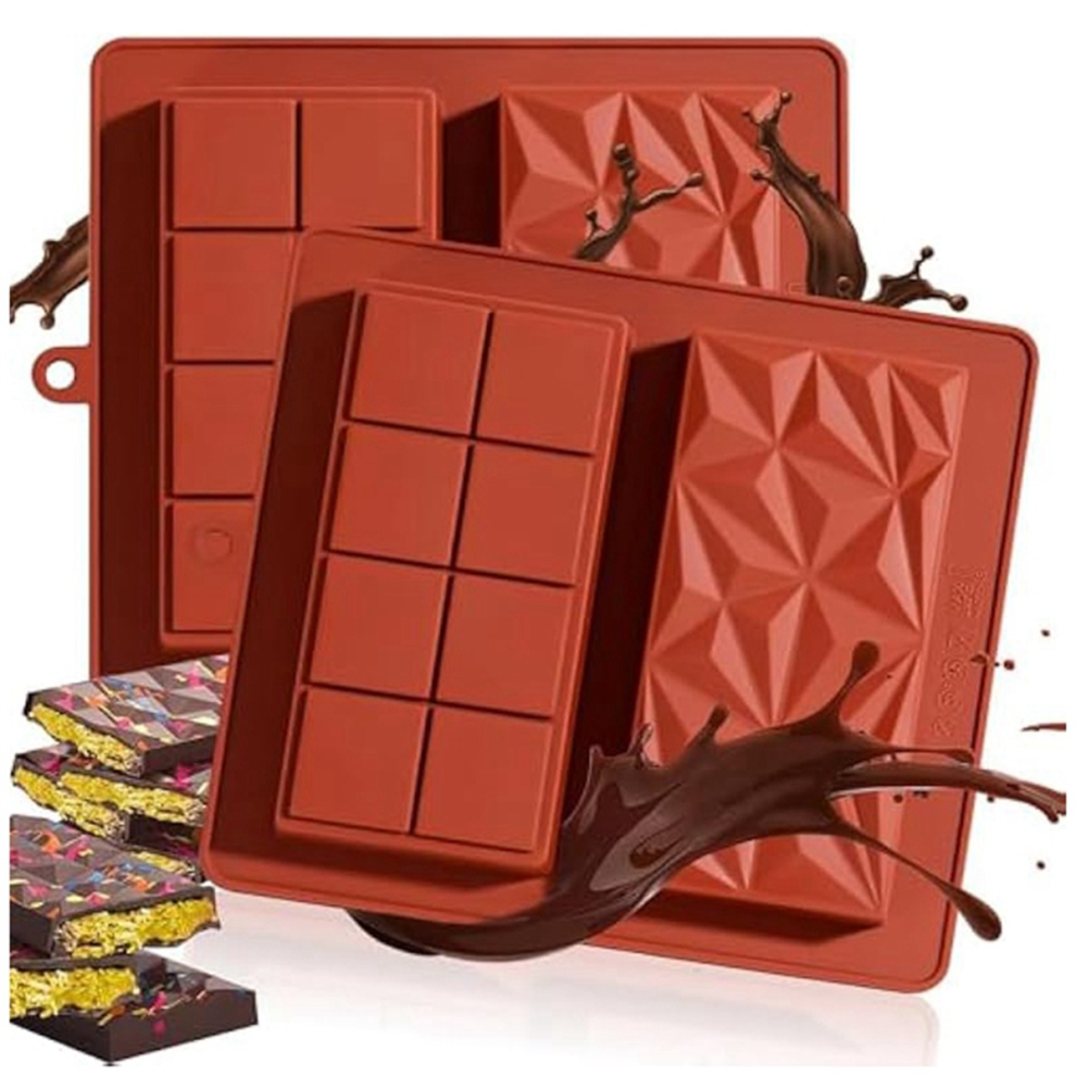Lot de 2 moules à chocolat en silicone pour barres fourrées