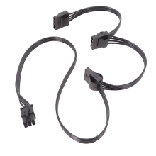 PCIe 6Pin Male to 3 IDE Power Supply Cable for