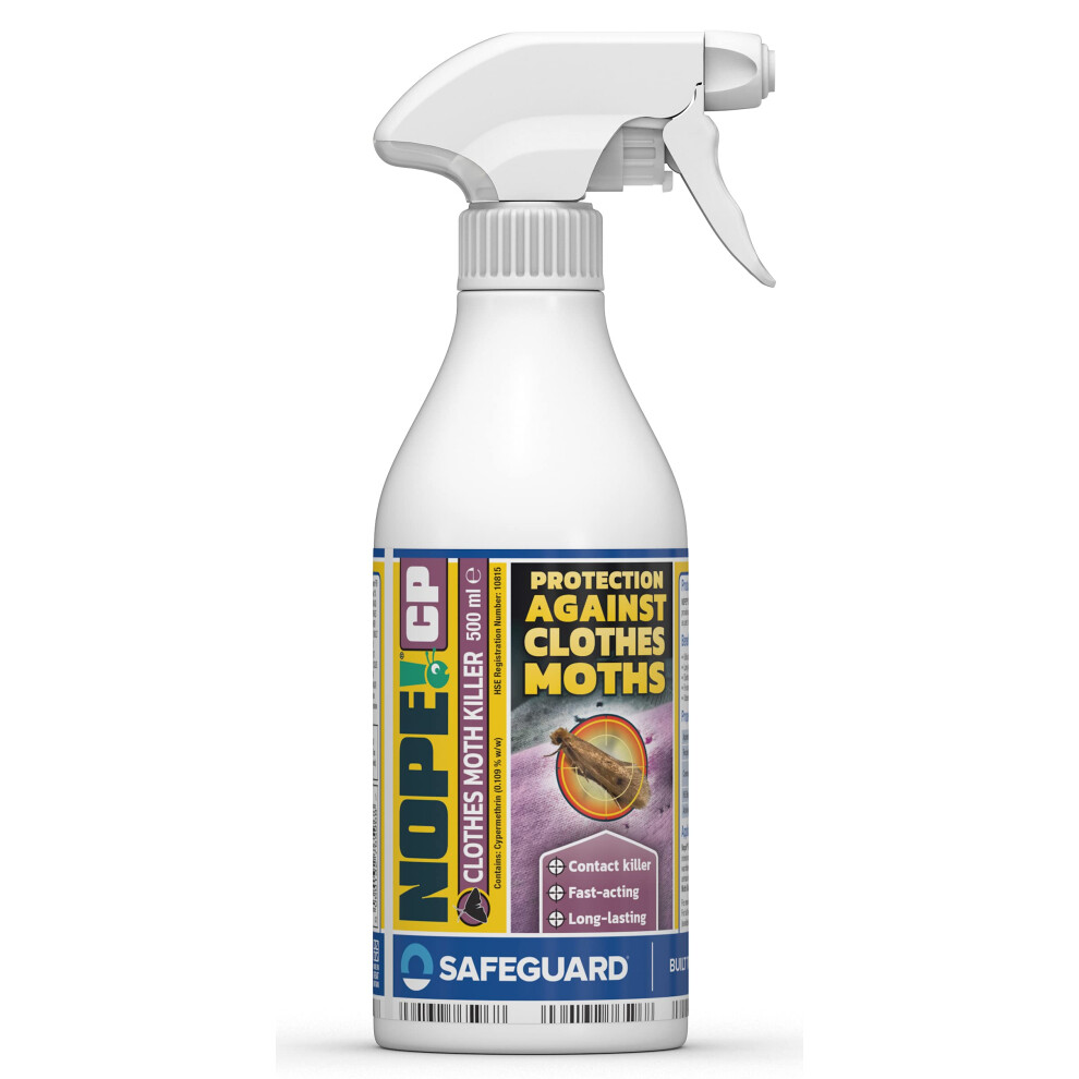 (500ml) NOPE CP Moth Killer Spray  - Fast acting, Odourless, Long-lasting Moth Repellent for Home, Wardrobe & Carpets