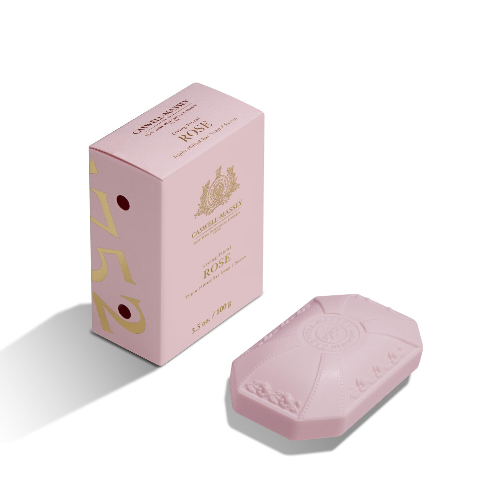 Caswell-Massey Castile Bar Soap, Womens Body Wash, Hand Soap, And Face Wash, Moisturizing Natural Body Soap For Bath Or Shower, Rose, 1 (3.5 Oz) Bar