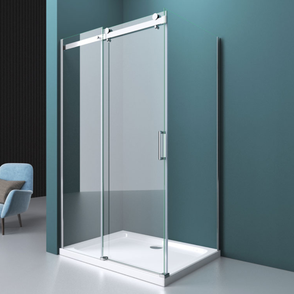Durovin 1200X1000mm Frameless Sliding Shower Enclosure 8Mm Safe Glass 7434936939944