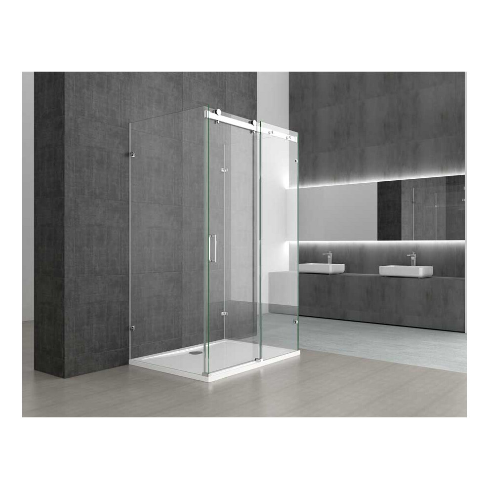 Durovin 1000X1000mm U Shape Framless Shower Enclosure With Shower Tray 7434936145109