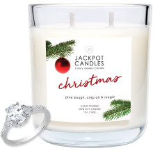 Jackpot Candles Kerstkaars met Ring Binnenin (Verassingsjuweel Waarde 15 tot 5.000 Dollar) Ringmaat 5