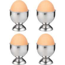 4PCS Egg Cups, Stainless Steel Egg Cup Holder Egg Storage Small Wine Glass Shape