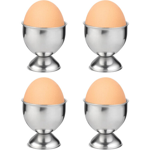 4PCS Egg Cups, Stainless Steel Egg Cup Holder Egg Storage Small Wine Glass Shape