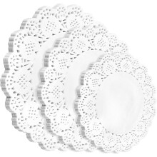 150PCS Round Paper Doilies, 3 Sizes White Doilies Lace Paper For Cake Fried Food Party Wedding Tableware Decoration (6.5 Inch/7.5 Inch/8.5 Inch)