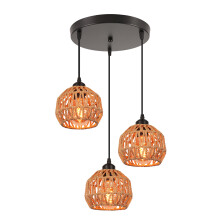 3 Lights Vintage Pendant Light Hemp Rope Ceiling Light Indoor Metal Ceiling Light For Living Room Bedroom Hallway
